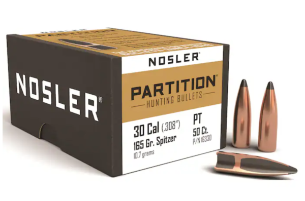 Nosler Partition Bullets 30 Caliber (308 Diameter) 165 Grain Spitzer Box of 50