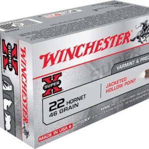 Winchester Super-X Ammunition 22 Hornet 46 Grain Jacketed Hollow Point Box of 50
