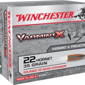 Winchester Varmint X Ammunition 22 Hornet 35 Grain Polymer Tip Box of 20