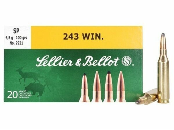 Sellier & Bellot Ammunition 243 Winchester 100 Grain Soft Point